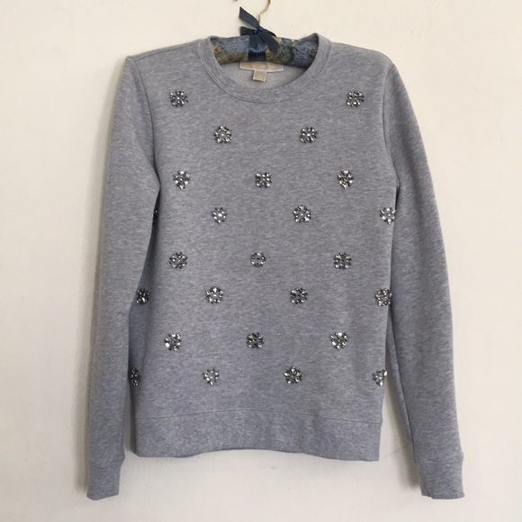 Michael Kors Gray Jewel Sweatshirt SZ S - Picture 2 of 6